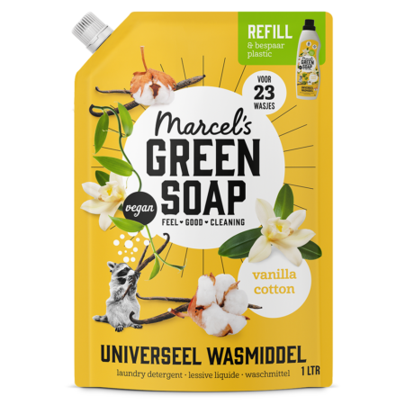 Universeel Wasmiddel Navulling Vanille & Katoen Marcel's Green Soap