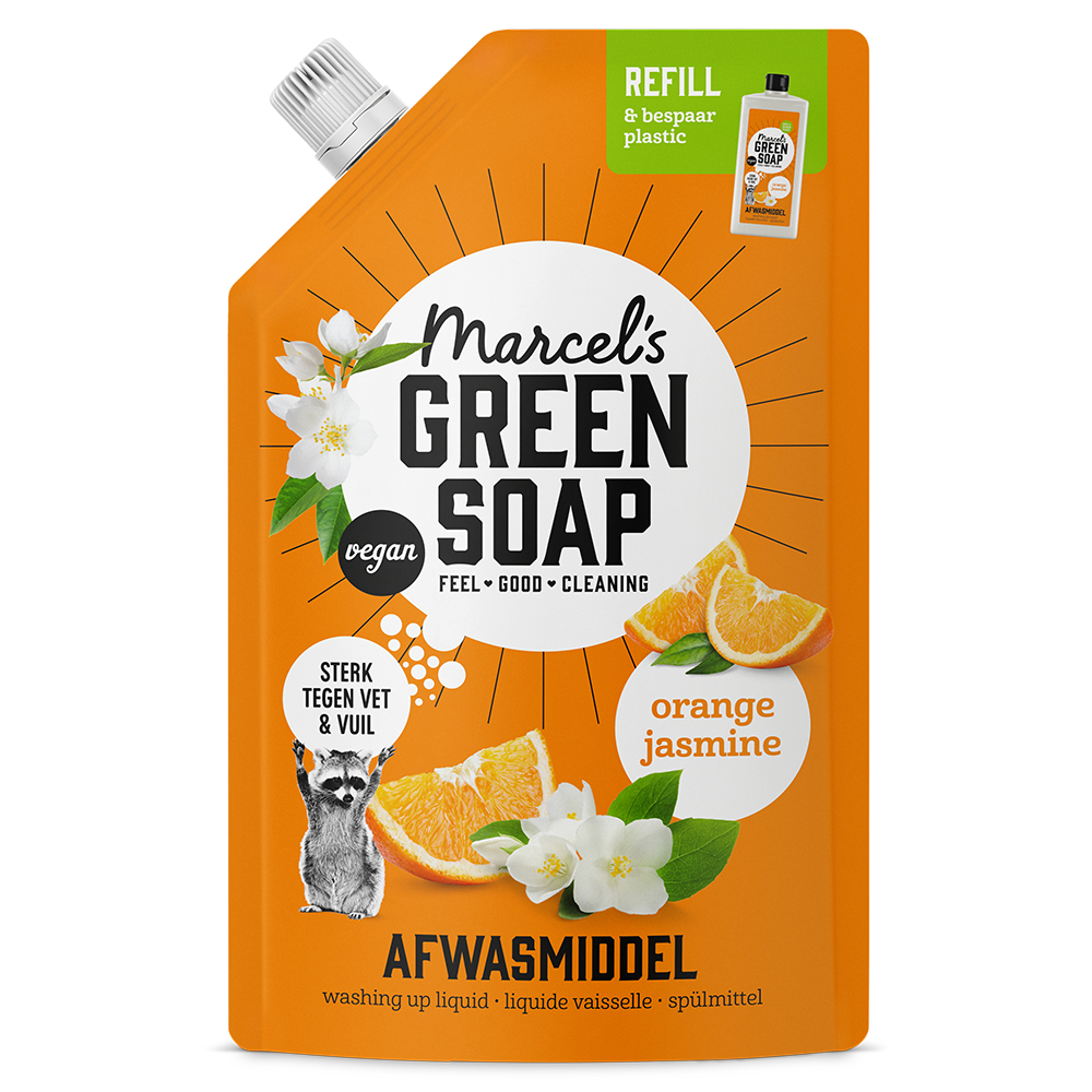 Afwasmiddel Navulling Sinaasappel & Jasmijn Marcel's Green Soap
