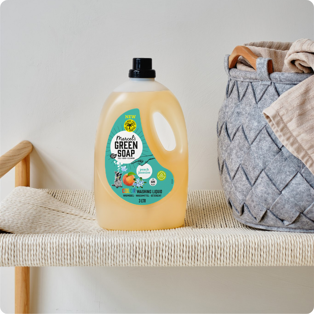 Kleur Wasmiddel Perzik & Jasmijn 3 l Marcel's Green Soap