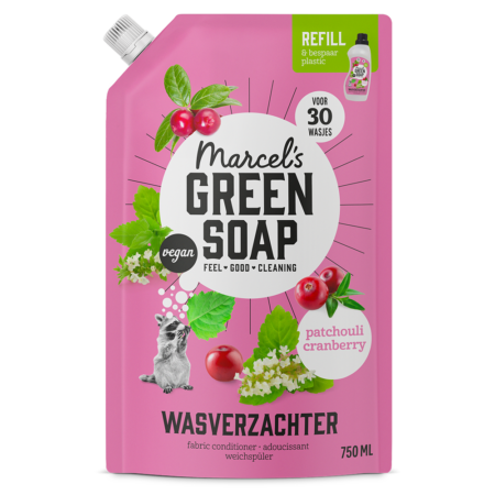 Wasverzachter Navulling Patchouli & Cranberry Marcel's Green Soap
