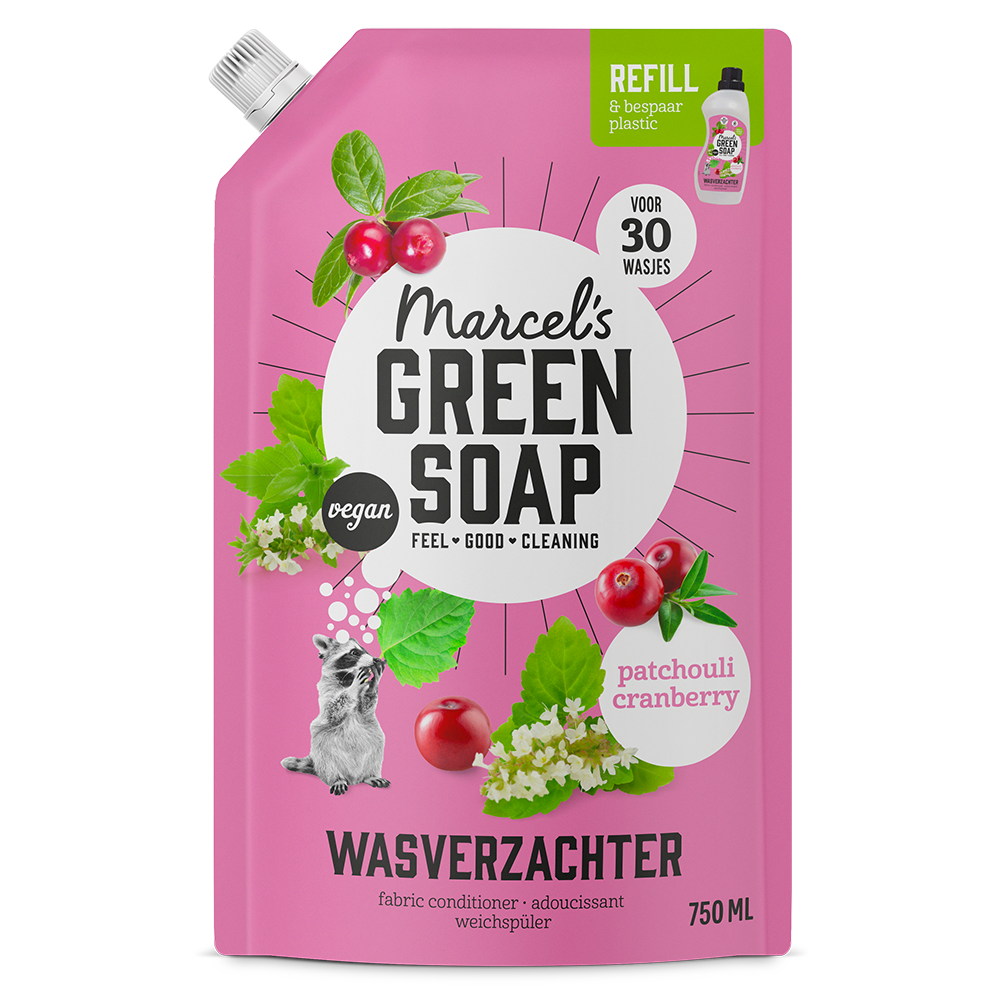 Wasverzachter Navulling Patchouli & Cranberry Marcel's Green Soap