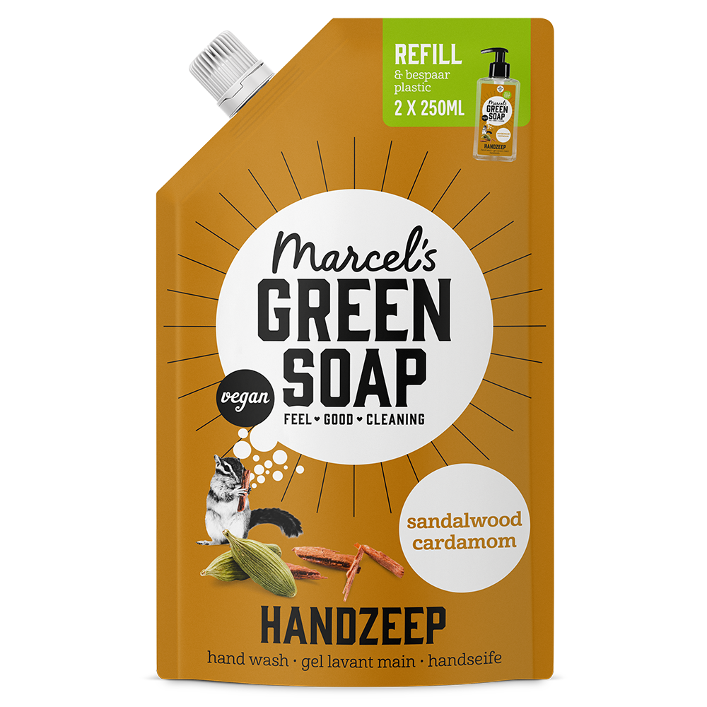 Handzeep Navulling Sandelhout & Kardemom 500 ml Marcel's Green Soap