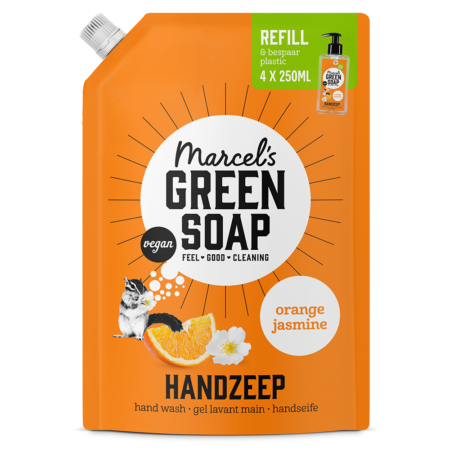 Handzeep Navulling Sinaasappel & Jasmijn 1 l Marcel's Green Soap