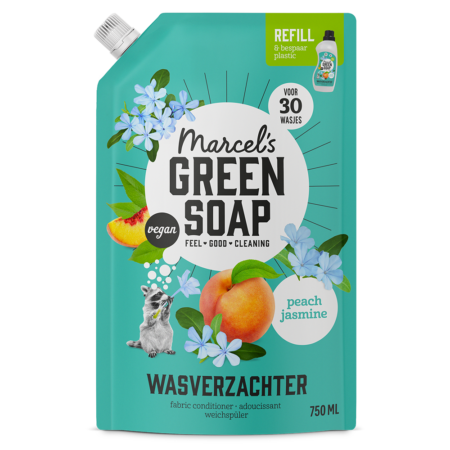 Wasverzachter Navulling Perzik & Jasmijn Marcel's Green Soap