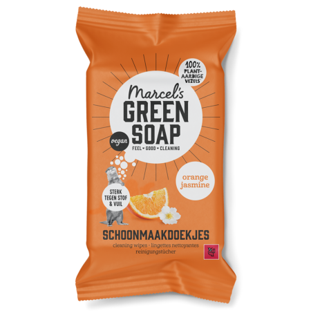 Hygiënische Schoonmaakdoekjes Sinaasappel & Jasmijn Marcel's Green Soap