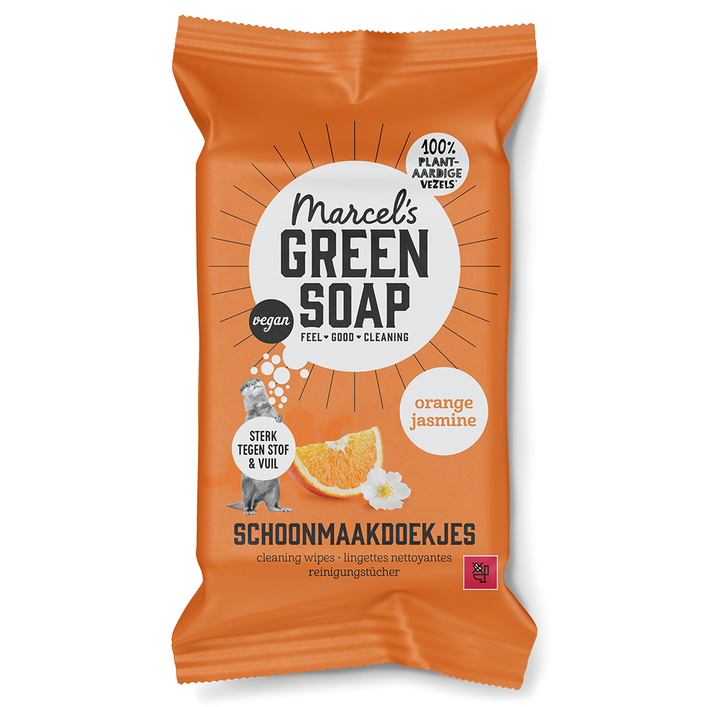Hygiënische Schoonmaakdoekjes Sinaasappel & Jasmijn Marcel's Green Soap