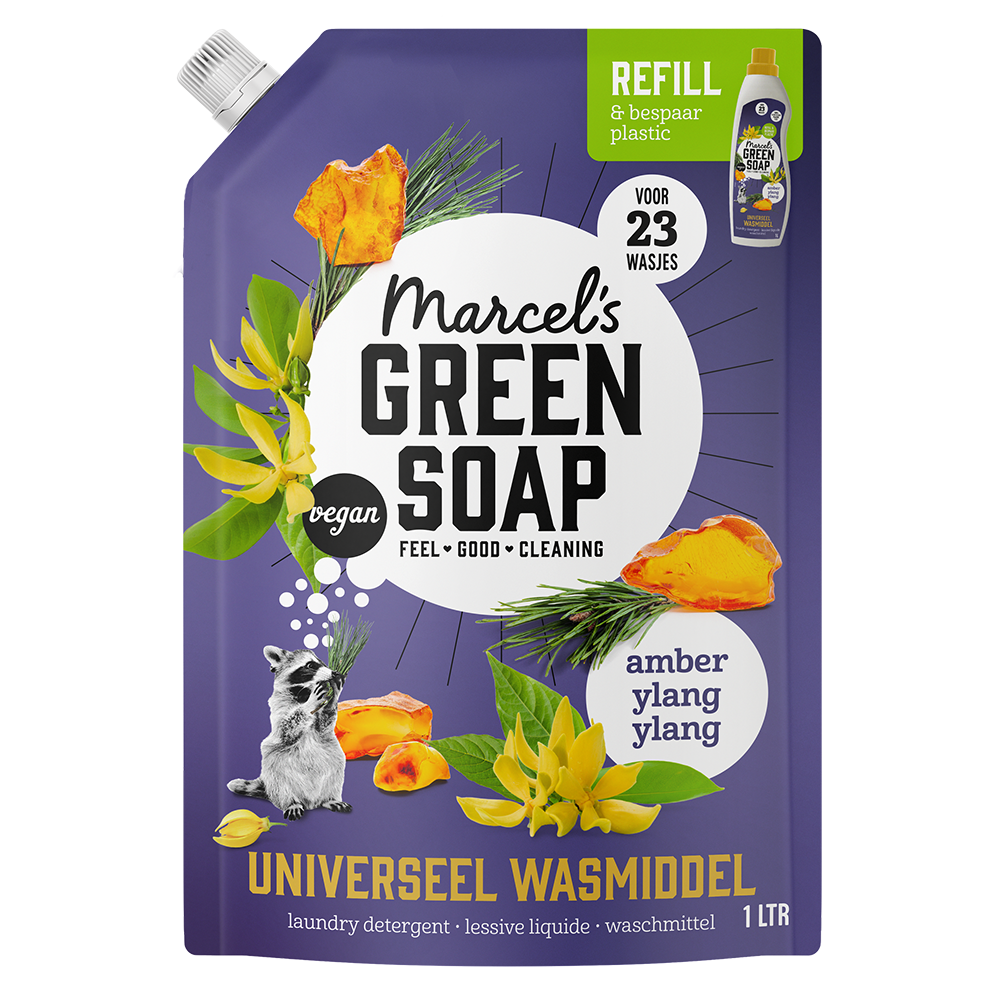 Universeel Wasmiddel Navulling Amber & Ylang Ylang Marcel's Green Soap