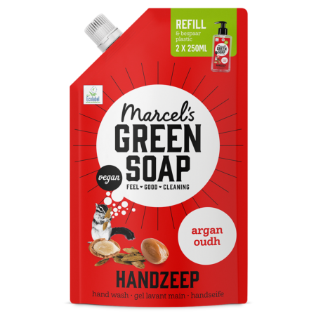 Handzeep Navulling Argan & Oudh 500 ml Marcel's Green Soap