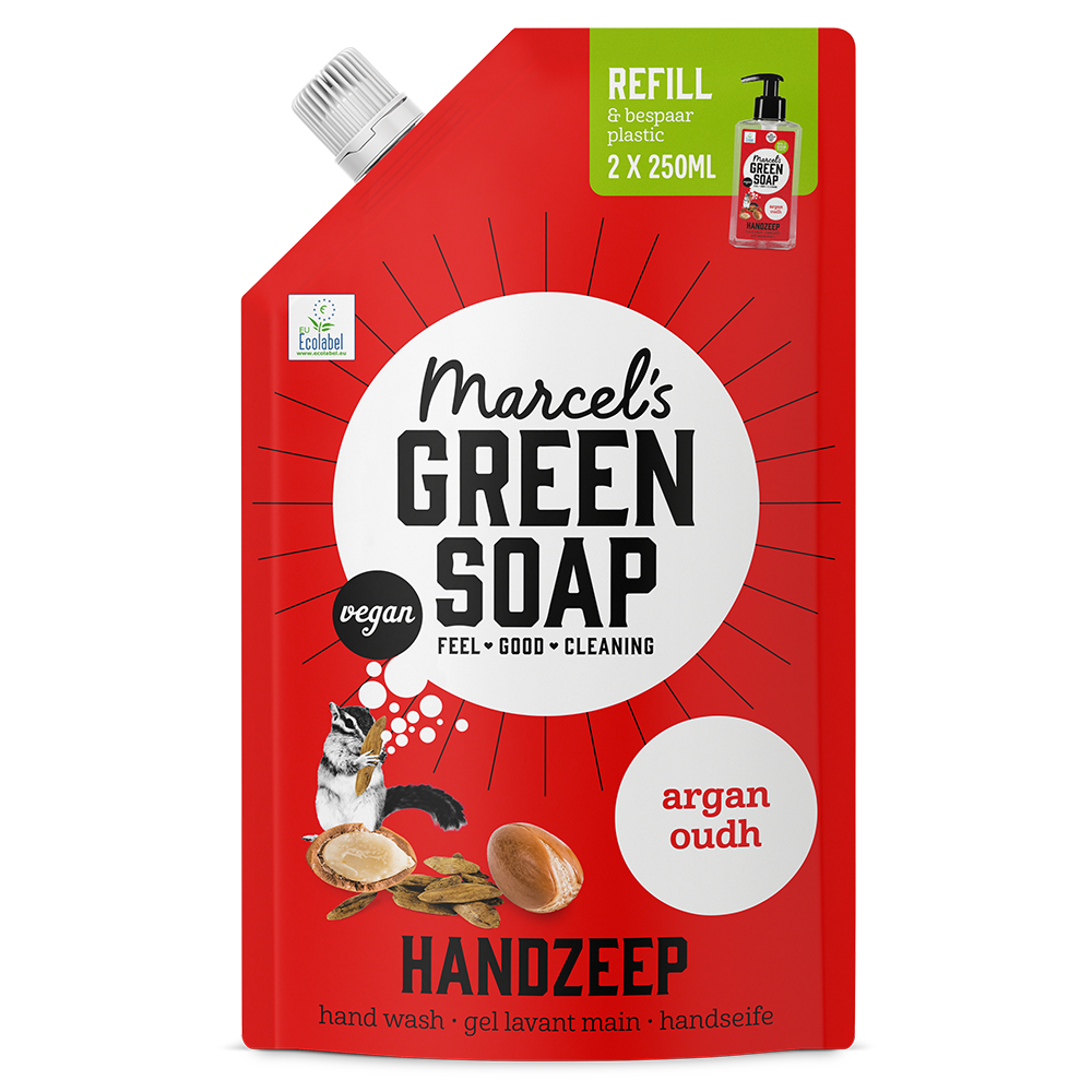 Handzeep Navulling Argan & Oudh 500 ml Marcel's Green Soap