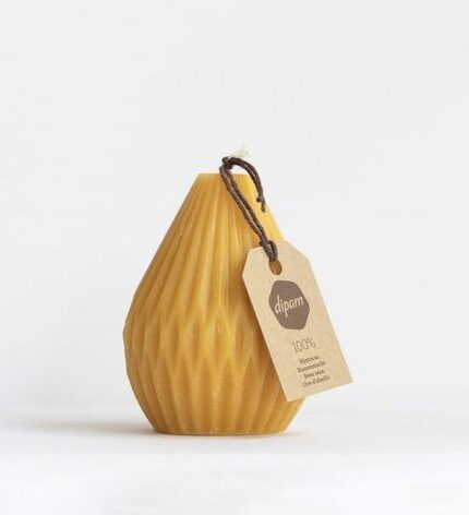 bijenwaskaars in vorm dimant (klein) 1 kaars