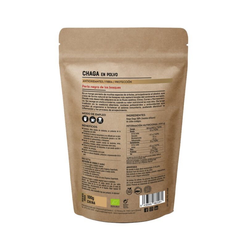 biologische chaga poeder 100 gram