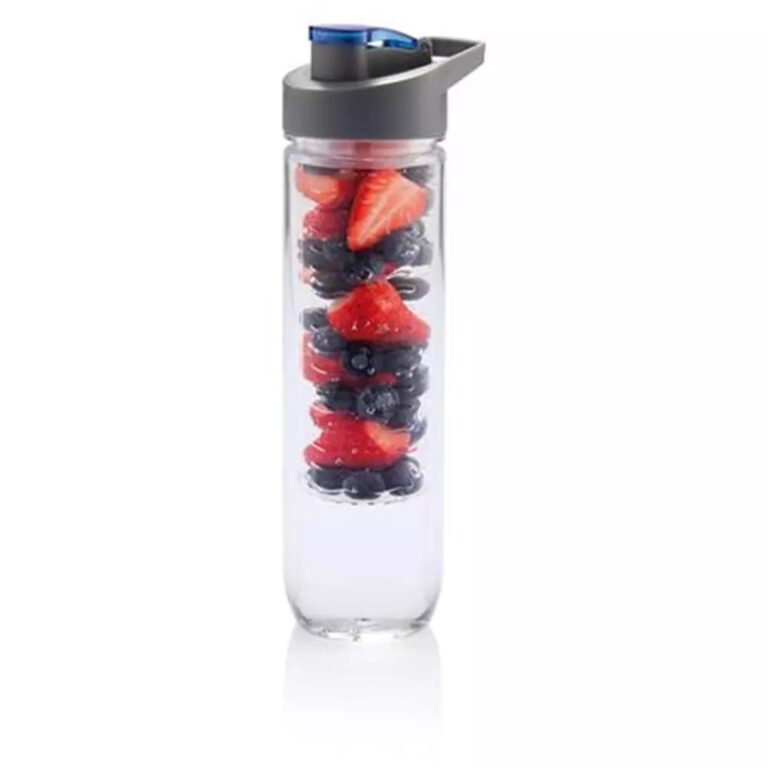 blauwe water fles met infuser 500 ml