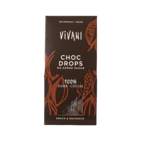 chocolade drops 100% cacao vivani