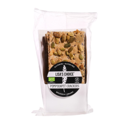 glutenvrije pompoenpit crackers lisa's choice