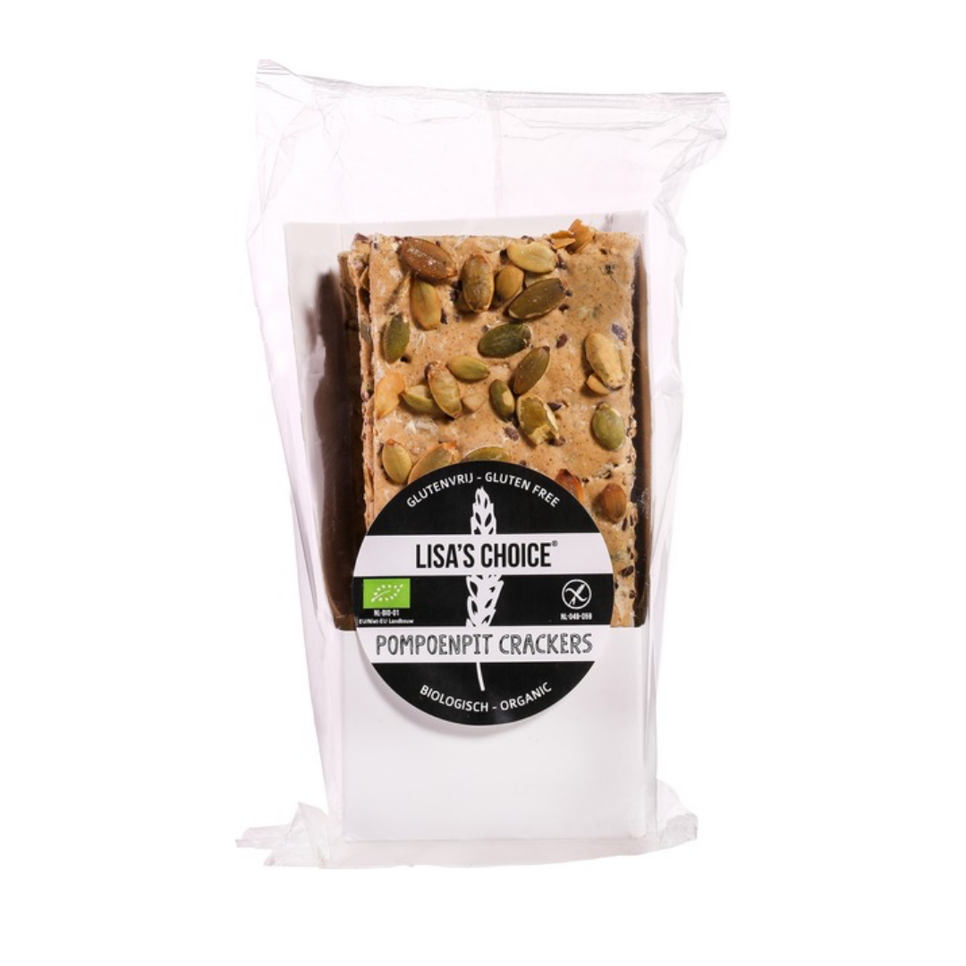 glutenvrije pompoenpit crackers lisa's choice