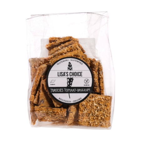 glutenvrije toastjes tomaat basilicum lisa's choice