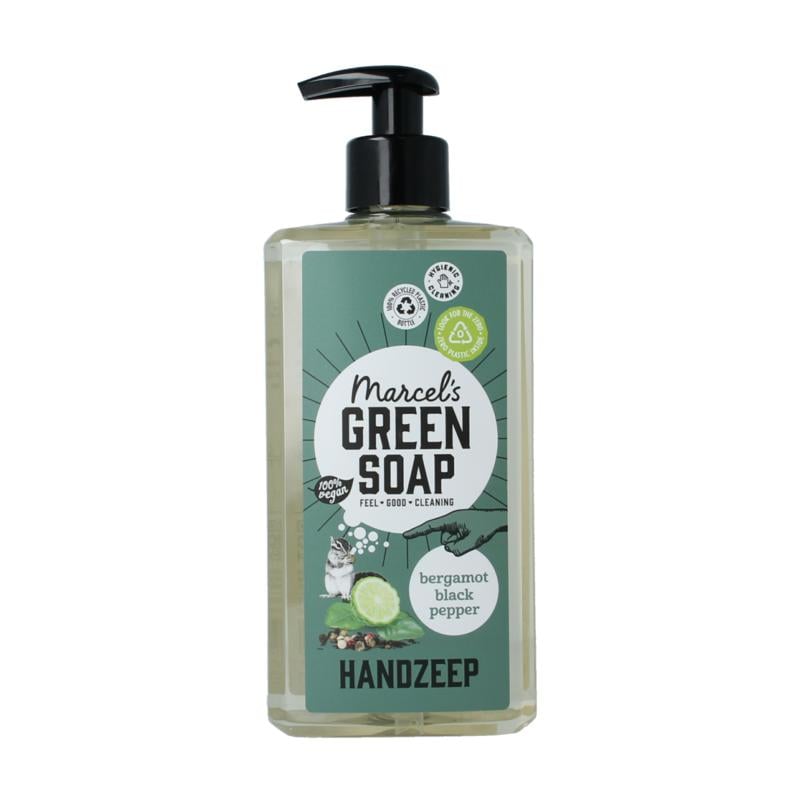 handzeep bergamot & zwarte peper 500 ml marcel's green soap