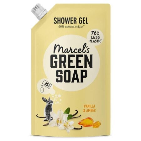 douchegel navulling vanille & amber marcel's green soap