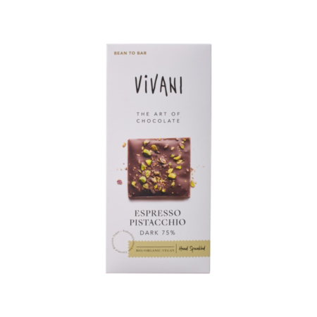 pure chocolade 75% espresso pistacchio vivani