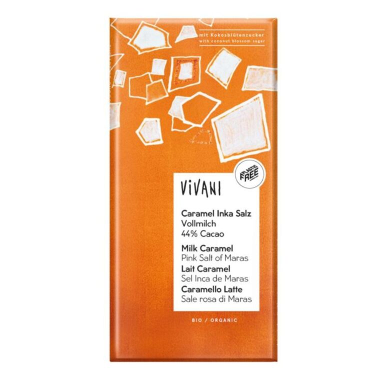 vivani chocolade melk caramel pink salt 80 gram