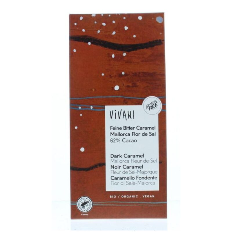 vivani dark caramel mallorca fleur de sel 62% cacao 80 gram