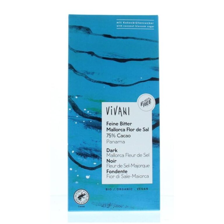 vivani dark 75% panama cocoa mallorca fleur de sel 80 gram