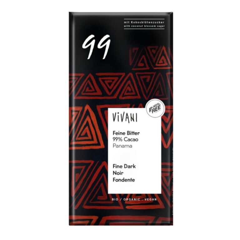 vivani chocolade puur delicaat 99% panama 80 gram