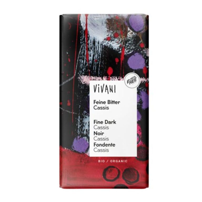 vivani chocolade puur met cassis 100 gram