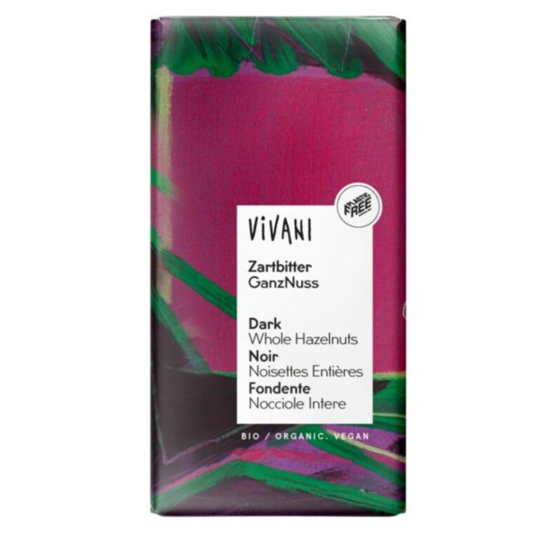 vivani chocolade puur met hele hazelnoten 100 gram