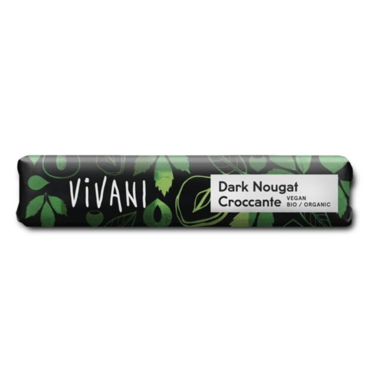 vivani chocolate to go dark nougat croccante vegan 35 gram