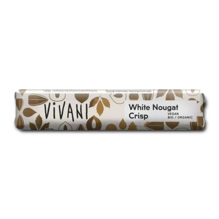 vivani chocolate to go white nougat crisp vegan 35 gram