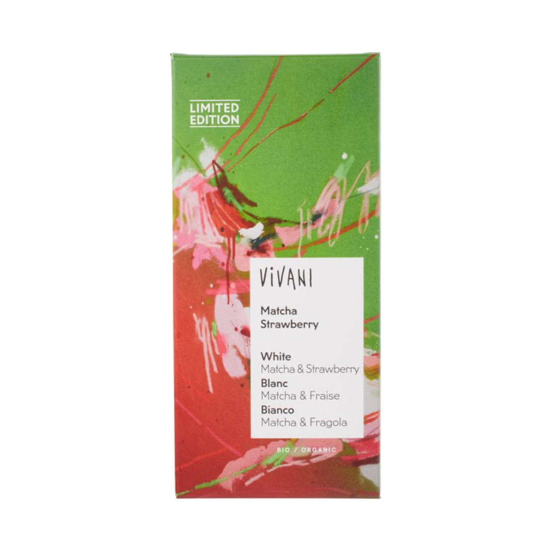 witte chocolade matcha aardbei vivani