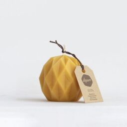 bijenwaskaars in vorm dimant (klein) 1 kaars