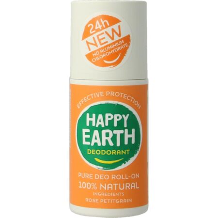 pure deodorant roll on rose petitgrain 75 ml