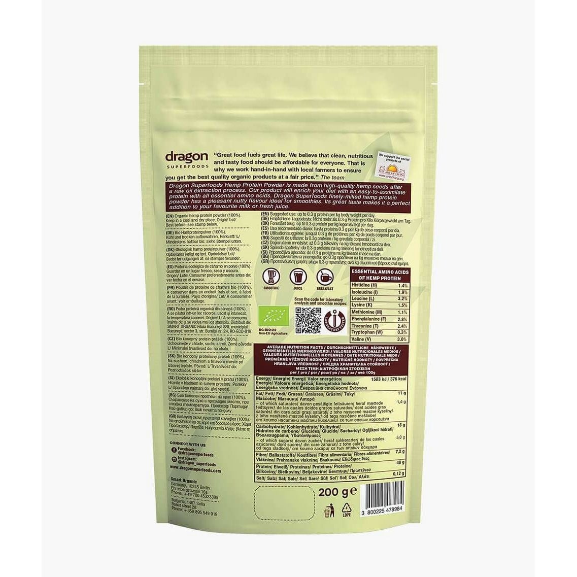 Hennep proteïne Dragon superfoods 200 gram