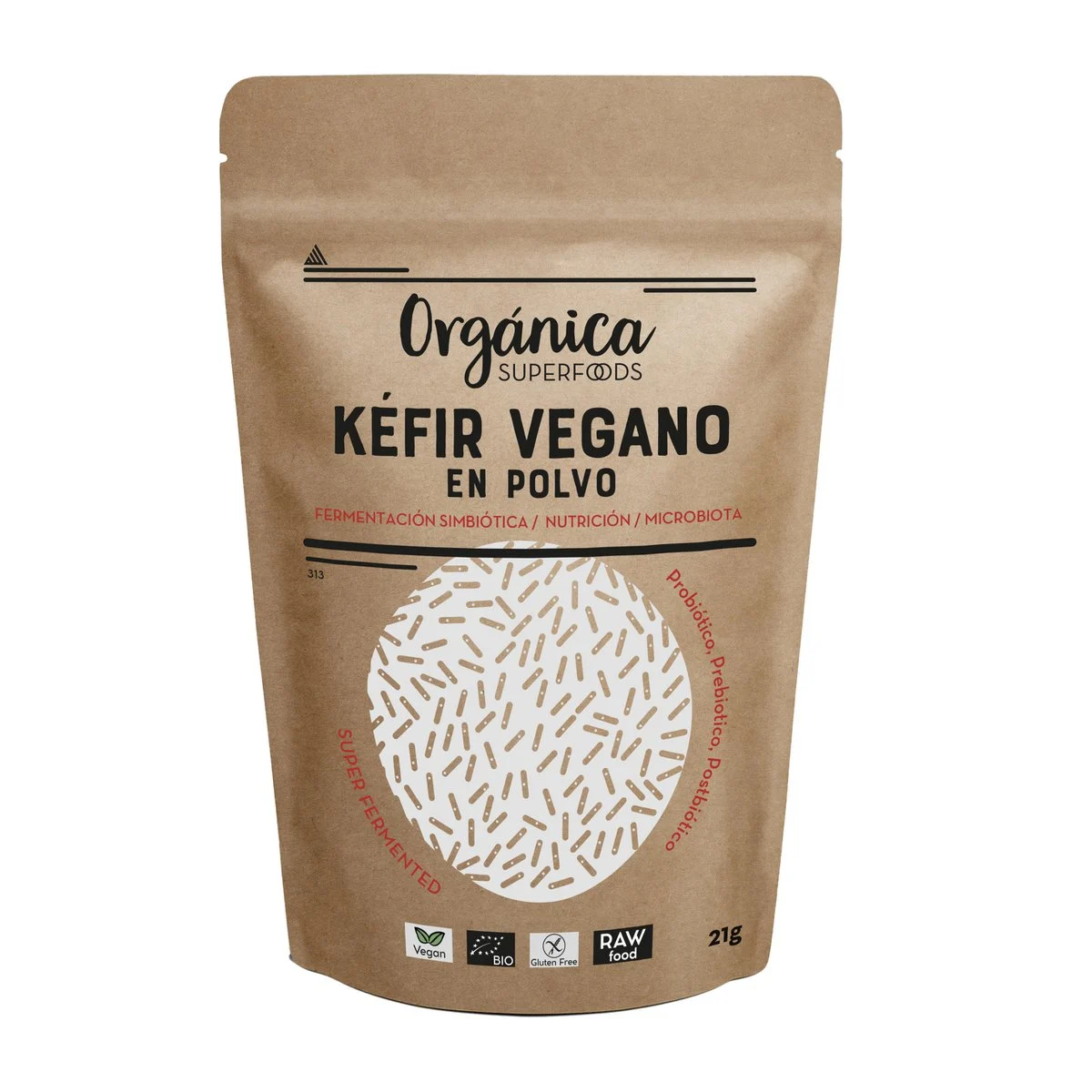 Orgánica Superfoods SL - Biologisch veganistisch kefirpoeder (instant) - 21 g