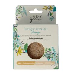 konjac sponge face crushed walnut 1 stuk