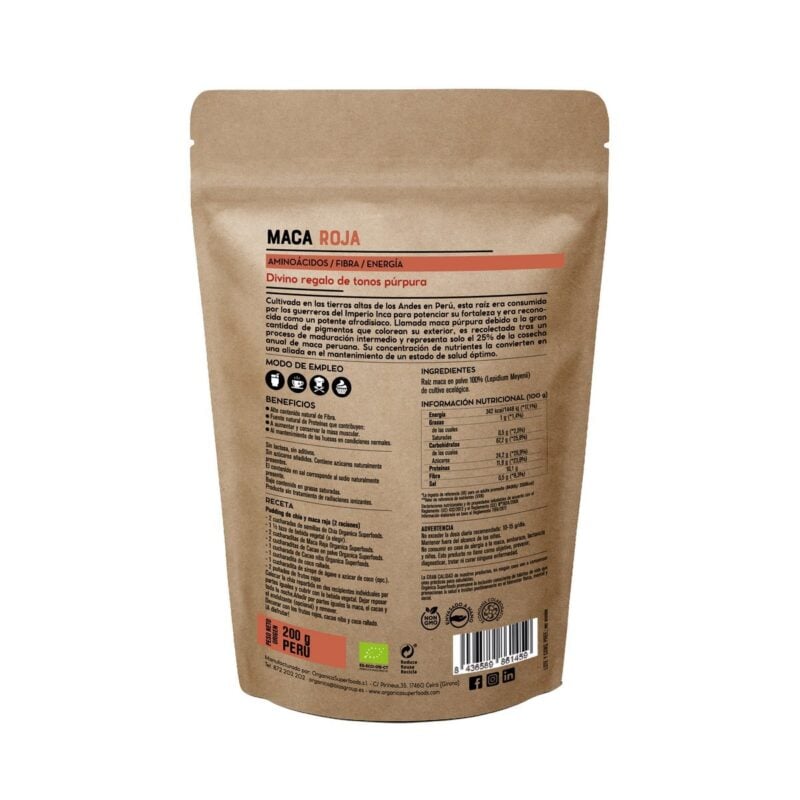 biologische rode macapoeder 200 gram
