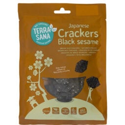 japanse bruine rijstcrackers zwarte sesam 60 g