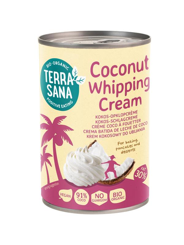 TerraSana Kokosmelk slagroom 30% vet 400 ml - THT 2026-08
